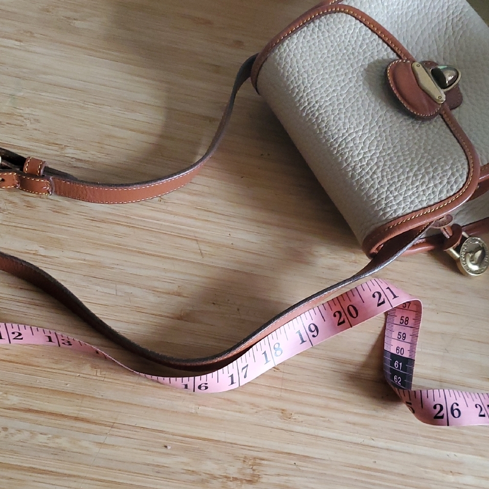 Dooney & Bourke Cream and Tan Leather Crossbody Mini Bag - Picture 9 of 13